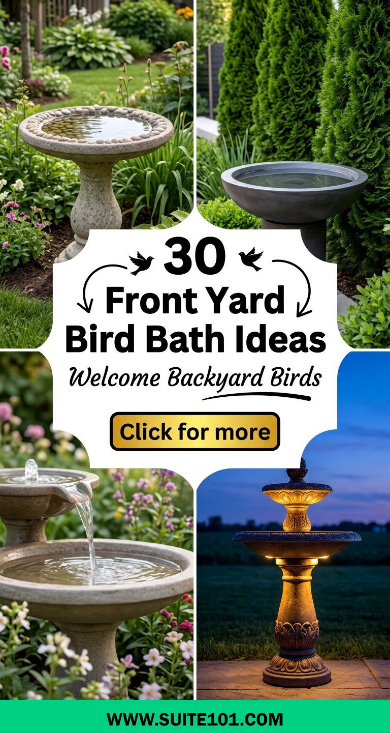 30 Front Yard Bird Bath Ideas to Welcome Backyard Birds - 30 Front Yard Bird Bath Ideas to Welcome Backyard Birds