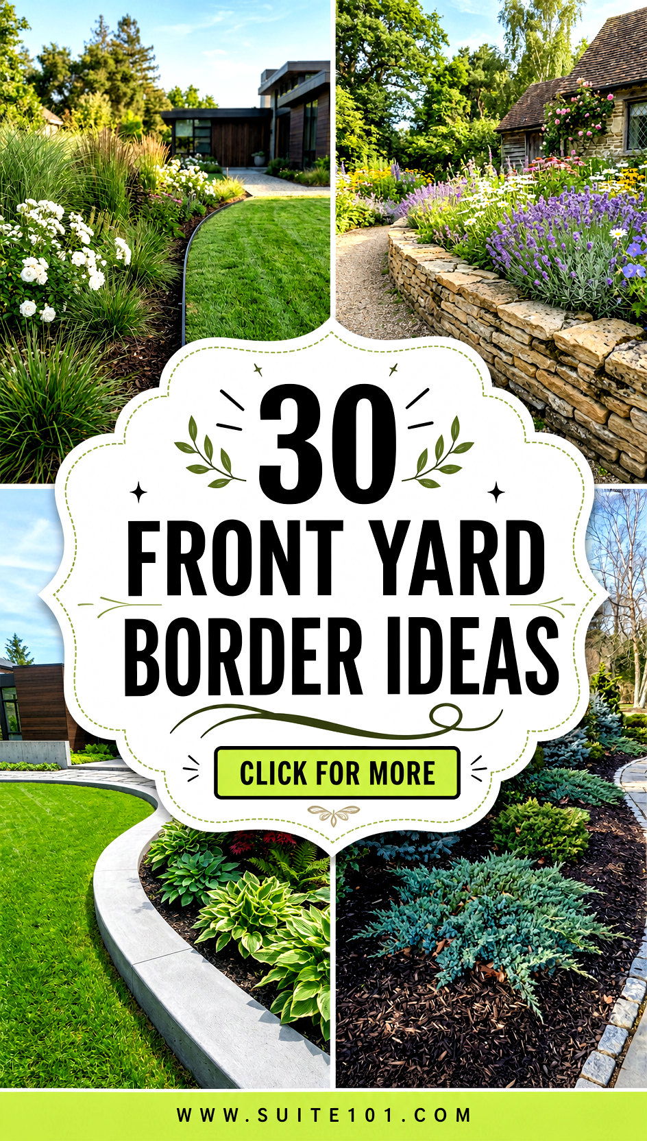 30 Front Yard Border Ideas for Neat Natural Landscaping - 30 Front Yard Border Ideas for Neat, Natural Landscaping