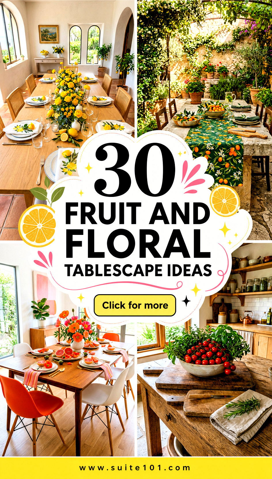 30 Fruit and Floral Tablescape Ideas for Bright Table Gatherings - 30 Fruit and Floral Tablescape Ideas for Bright Table Gatherings