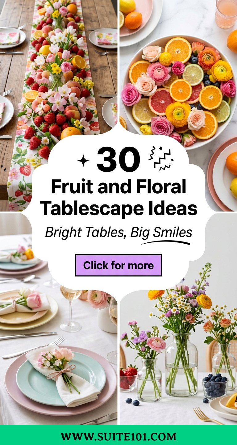 30 Fruit and Floral Tablescape Ideas for Bright Table Gatherings - 30 Fruit and Floral Tablescape Ideas for Bright Table Gatherings
