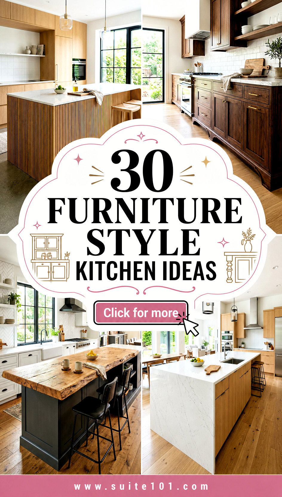 30 Furniture Style Kitchen Ideas for a Warm Stylish Remodel - 30 Furniture Style Kitchen Ideas for a Warm, Stylish Remodel
