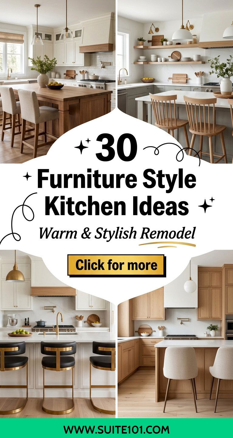 30 Furniture Style Kitchen Ideas for a Warm Stylish Remodel - 30 Furniture Style Kitchen Ideas for a Warm, Stylish Remodel