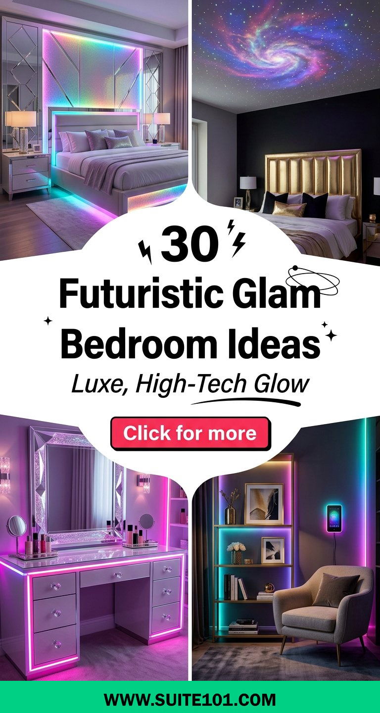 30 Futuristic Glam Bedroom Ideas for a Luxe High-Tech Glow - 30 Futuristic Glam Bedroom Ideas for a Luxe, High-Tech Glow