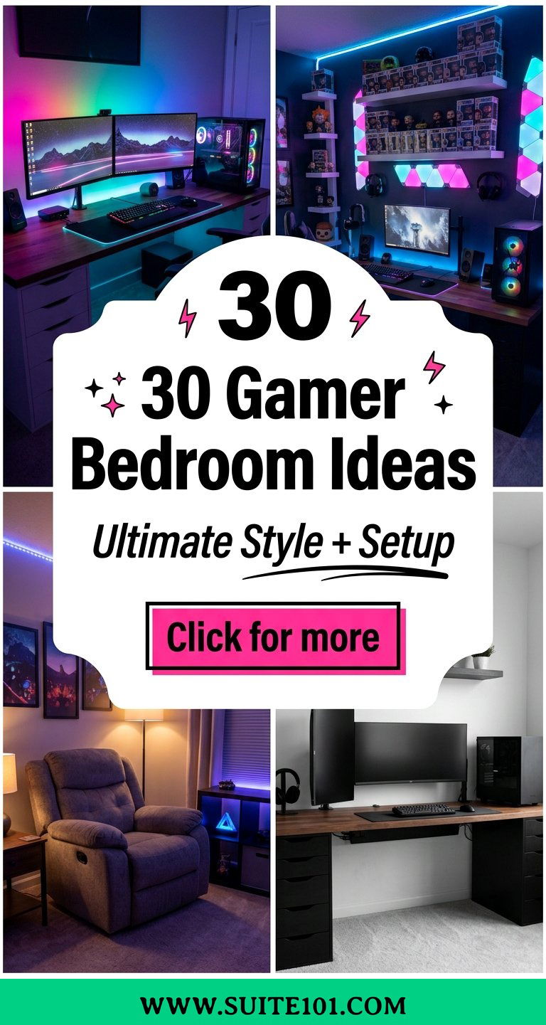 30 Gamer Bedroom Ideas for Ultimate Style Comfort and Setup - 30 Gamer Bedroom Ideas for Ultimate Style, Comfort, and Setup
