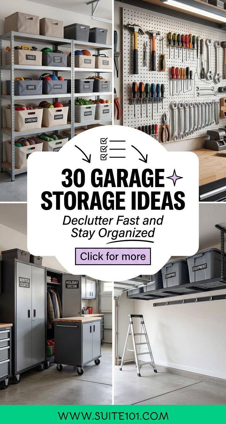 30 Garage Storage Ideas to Declutter Fast and Stay Organized - 30 Garage Storage Ideas to Declutter Fast and Stay Organized