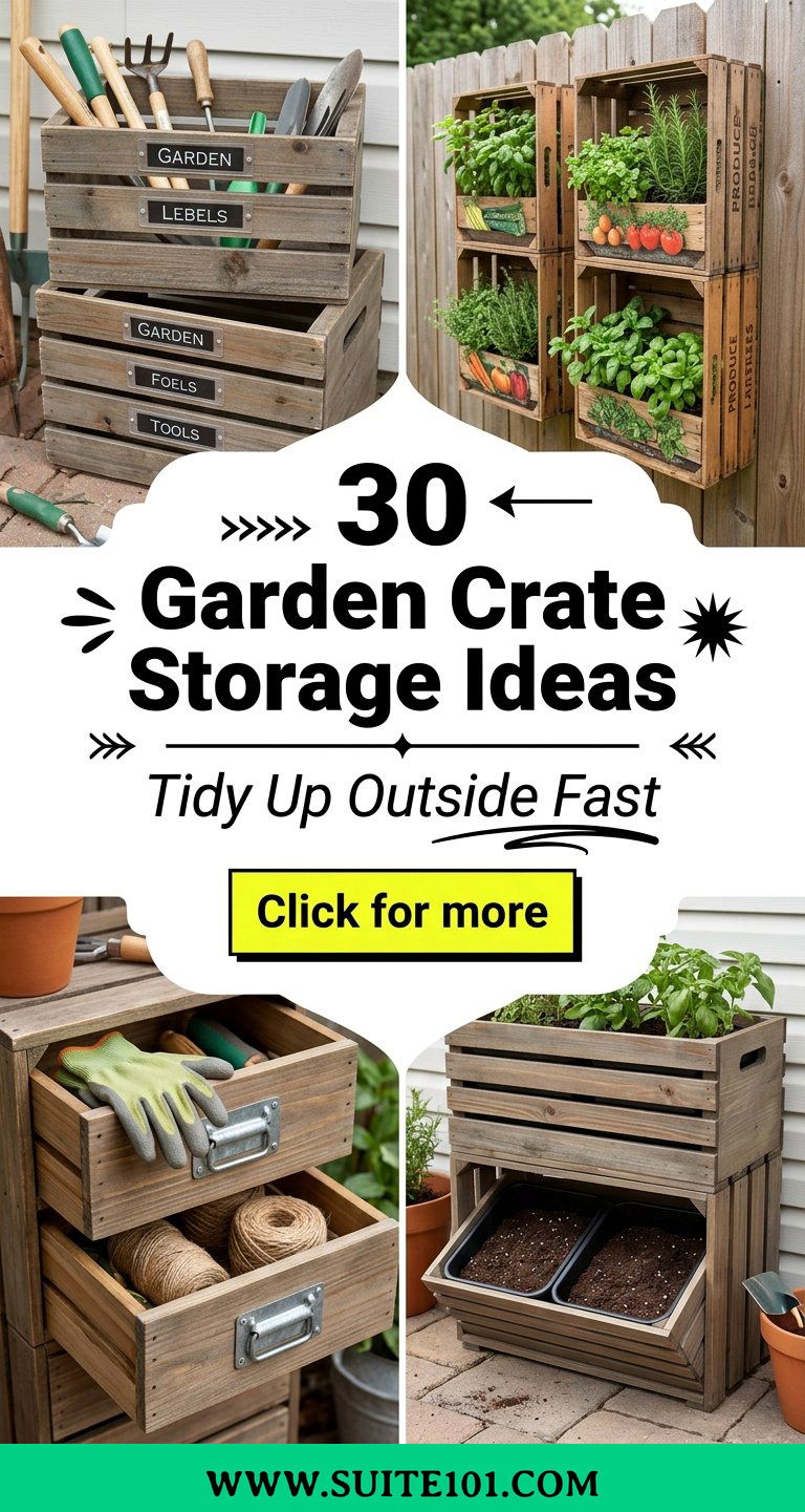 30 Garden Crate Storage Ideas for Easy Outdoor Organization - 30 Garden Crate Storage Ideas for Easy Outdoor Organization