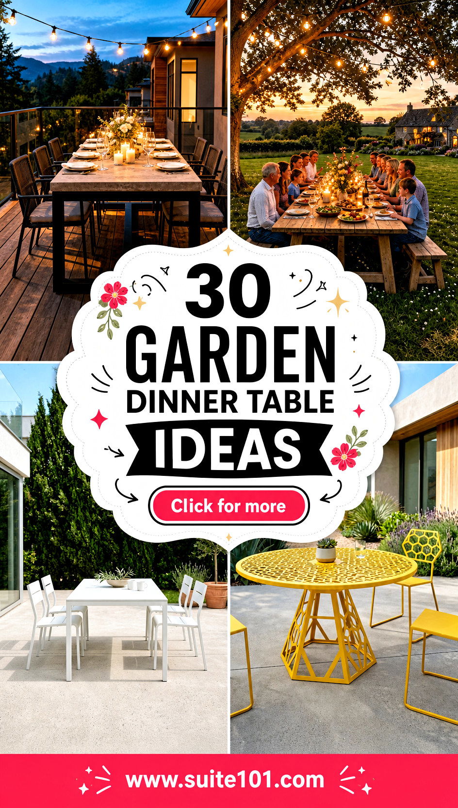 30 Garden Dinner Table Ideas for Unforgettable Outdoor Nights - 30 Garden Dinner Table Ideas for Unforgettable Outdoor Nights