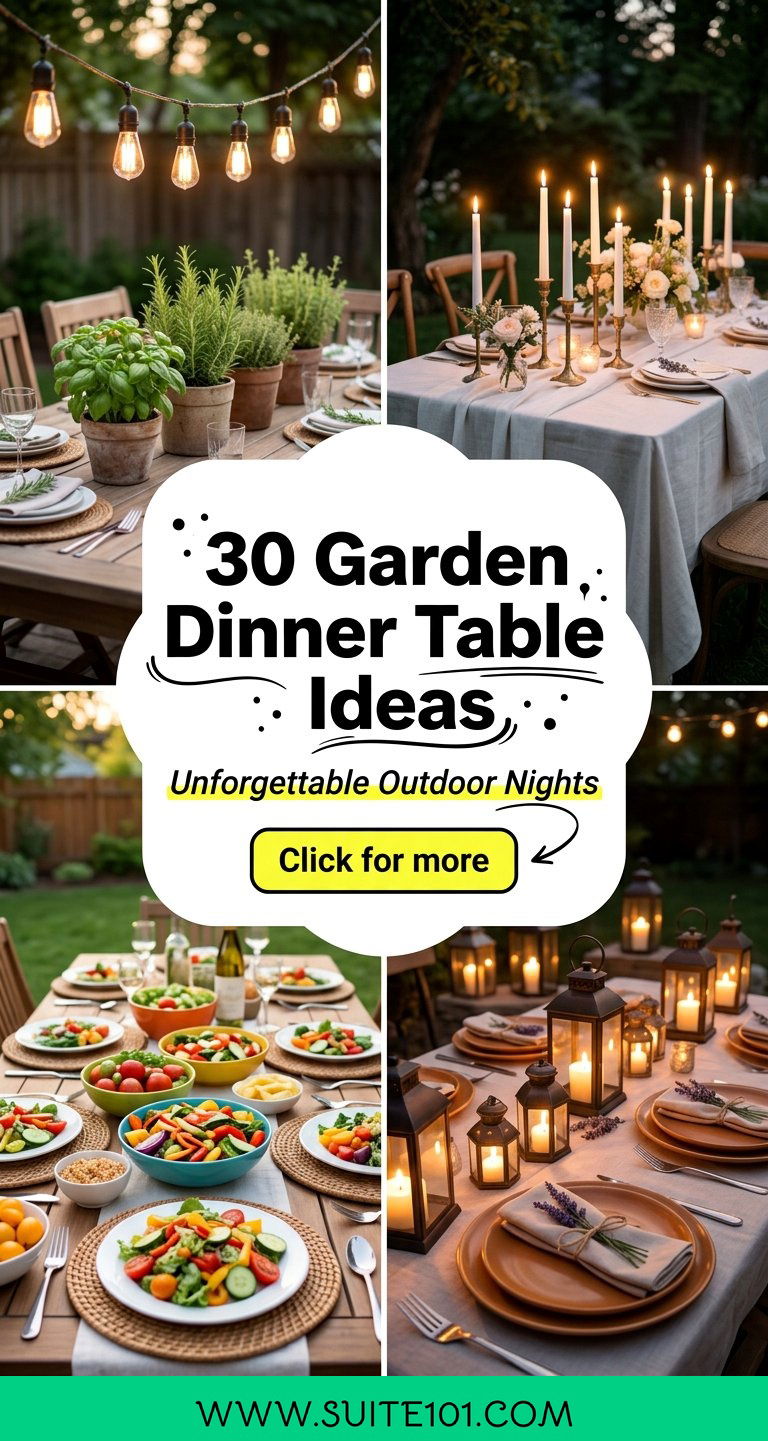 30 Garden Dinner Table Ideas for Unforgettable Outdoor Nights - 30 Garden Dinner Table Ideas for Unforgettable Outdoor Nights