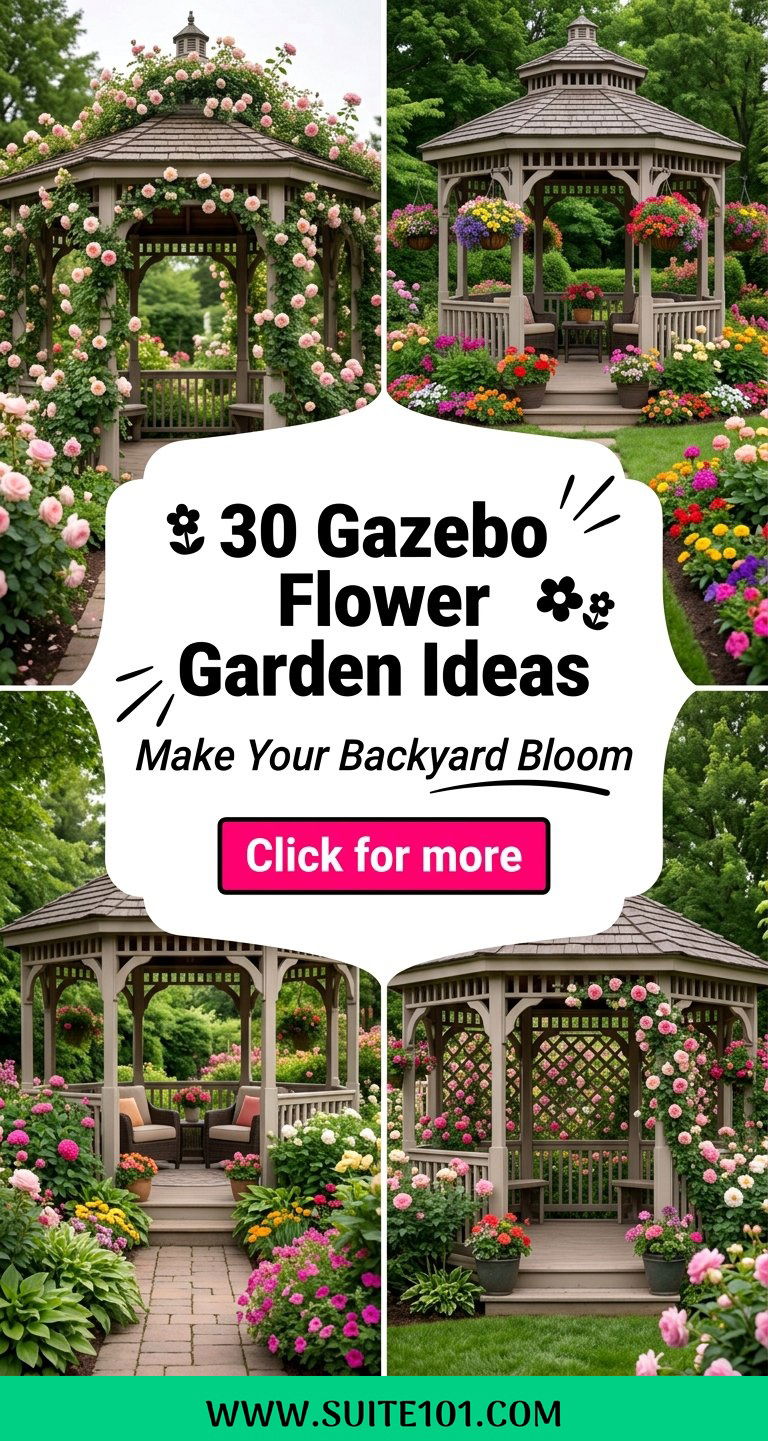 30 Gazebo Flower Garden Ideas to Make Your Backyard Bloom - 30 Gazebo Flower Garden Ideas to Make Your Backyard Bloom