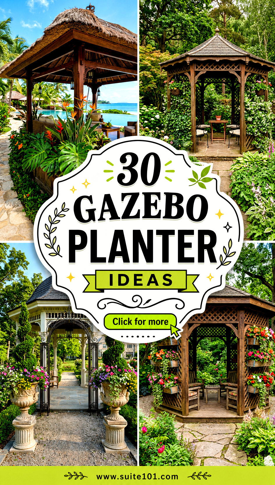 30 Gazebo Planter Ideas for Lush Vertical Greenery All Season - 30 Gazebo Planter Ideas for Lush Vertical Greenery All Season