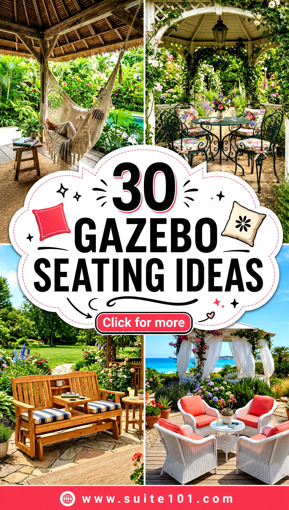 30 Gazebo Seating Ideas for Comfortable Outdoor Lounging - 30 Gazebo Seating Ideas for Comfortable Outdoor Lounging