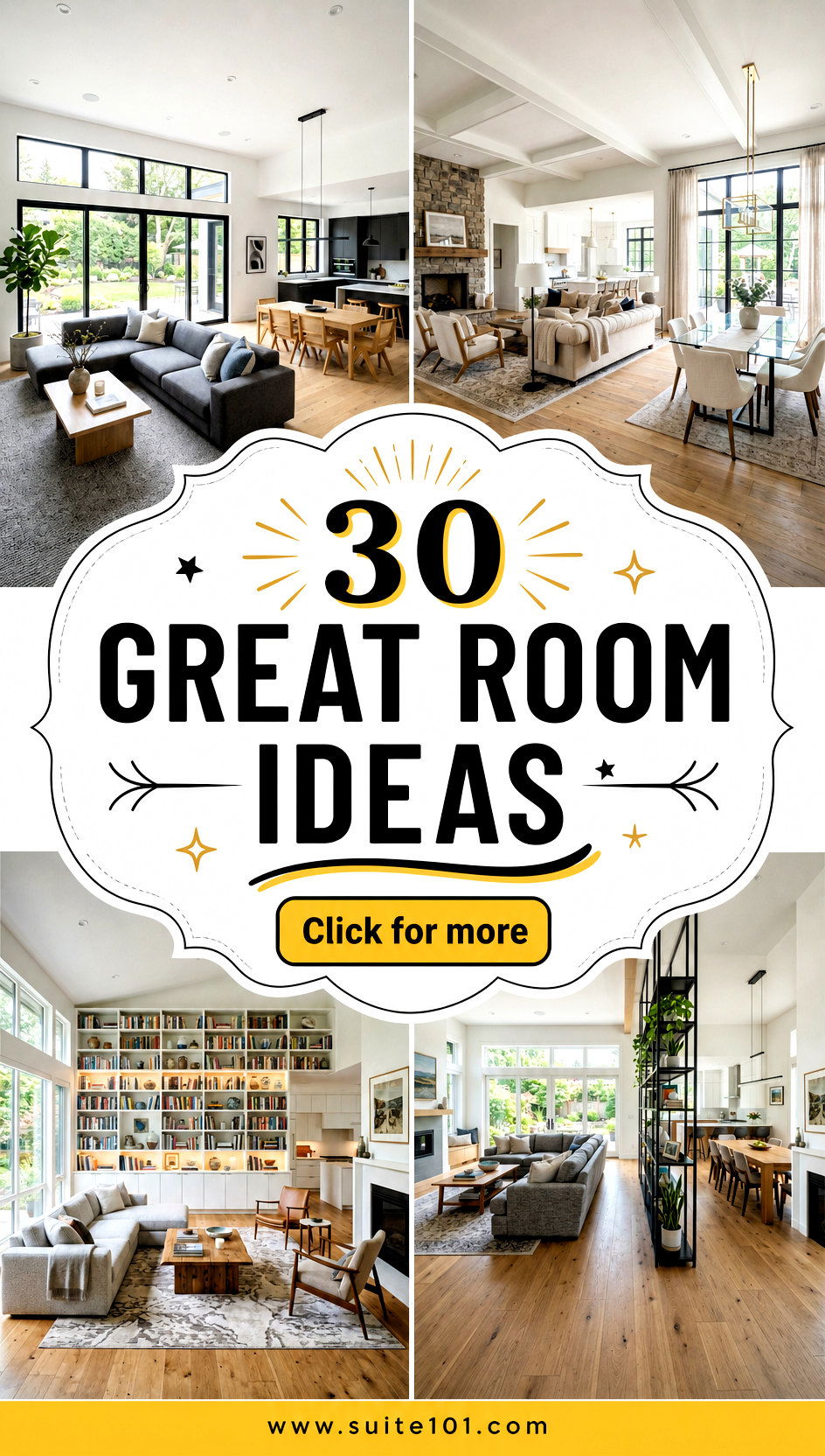 30 Great Room Ideas for a Layout That Feels Big and Bright - 30 Great Room Ideas for a Layout That Feels Big and Bright