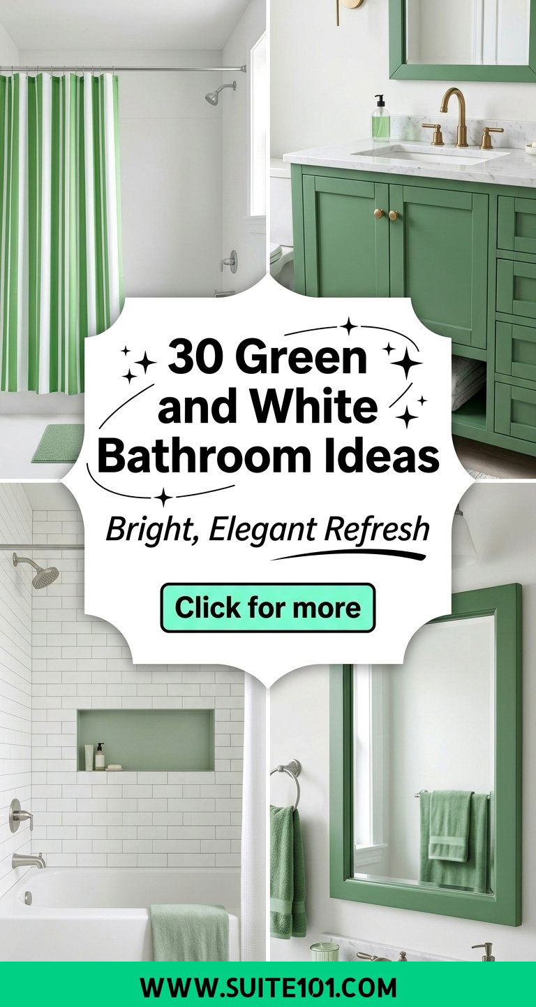30 Green and White Bathroom Ideas for a Bright Elegant Refresh - 30 Green and White Bathroom Ideas for a Bright, Elegant Refresh
