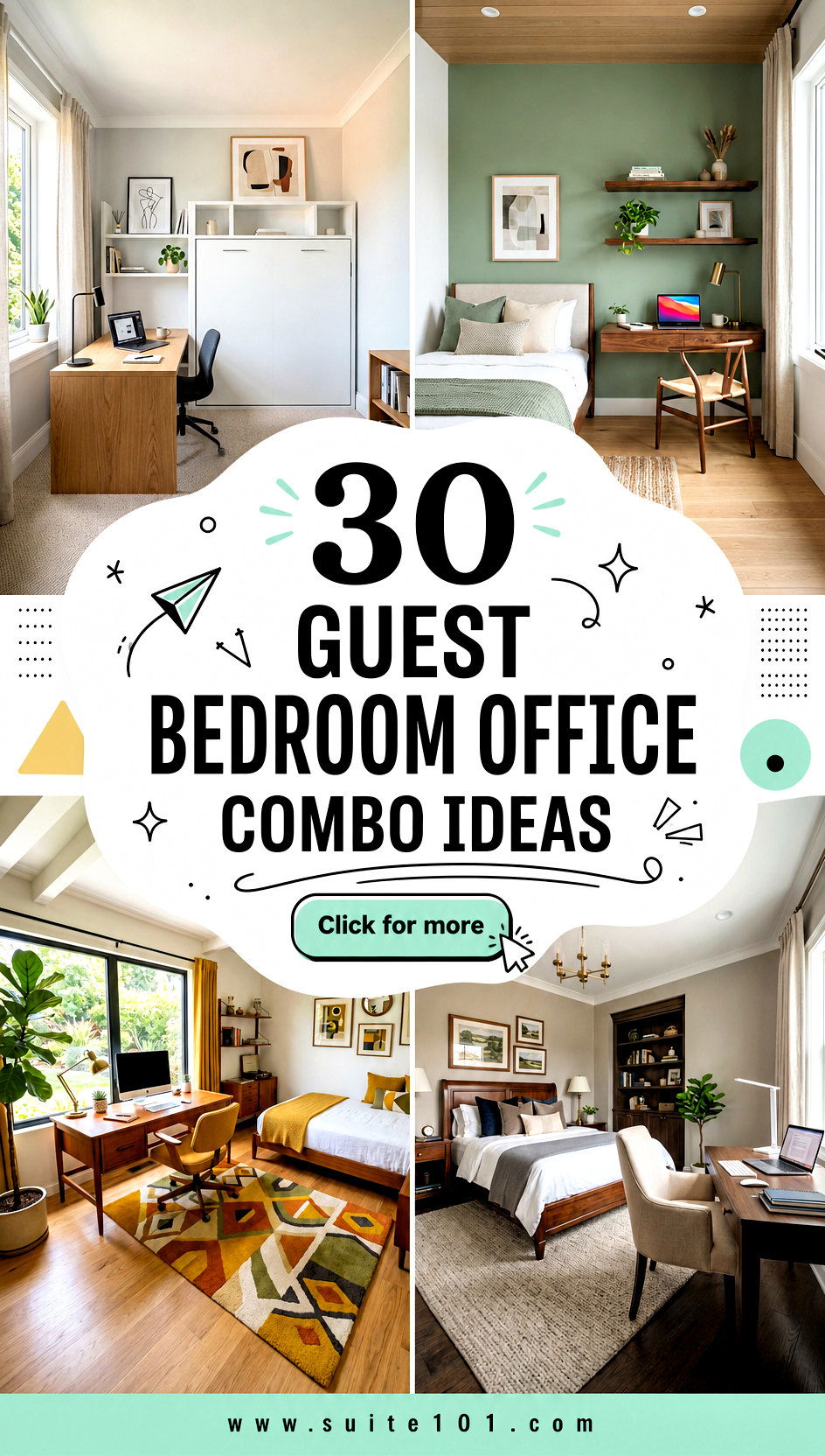 30 Guest Bedroom Office Combo Ideas for Multiuse Comfort - 30 Guest Bedroom Office Combo Ideas for Multiuse Comfort