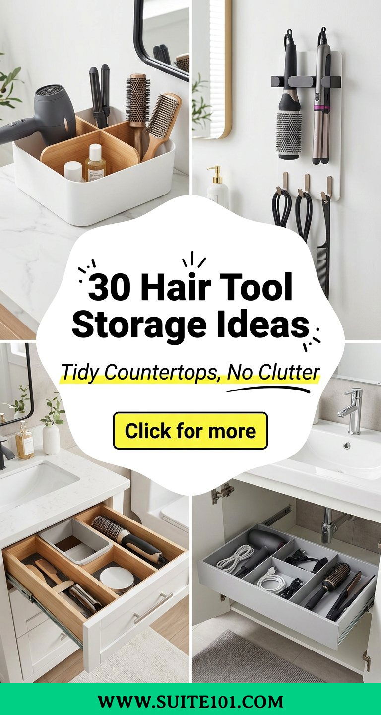 30 Hair Tool Storage Ideas for Tidy Countertops No Clutter - 30 Hair Tool Storage Ideas for Tidy Countertops, No Clutter