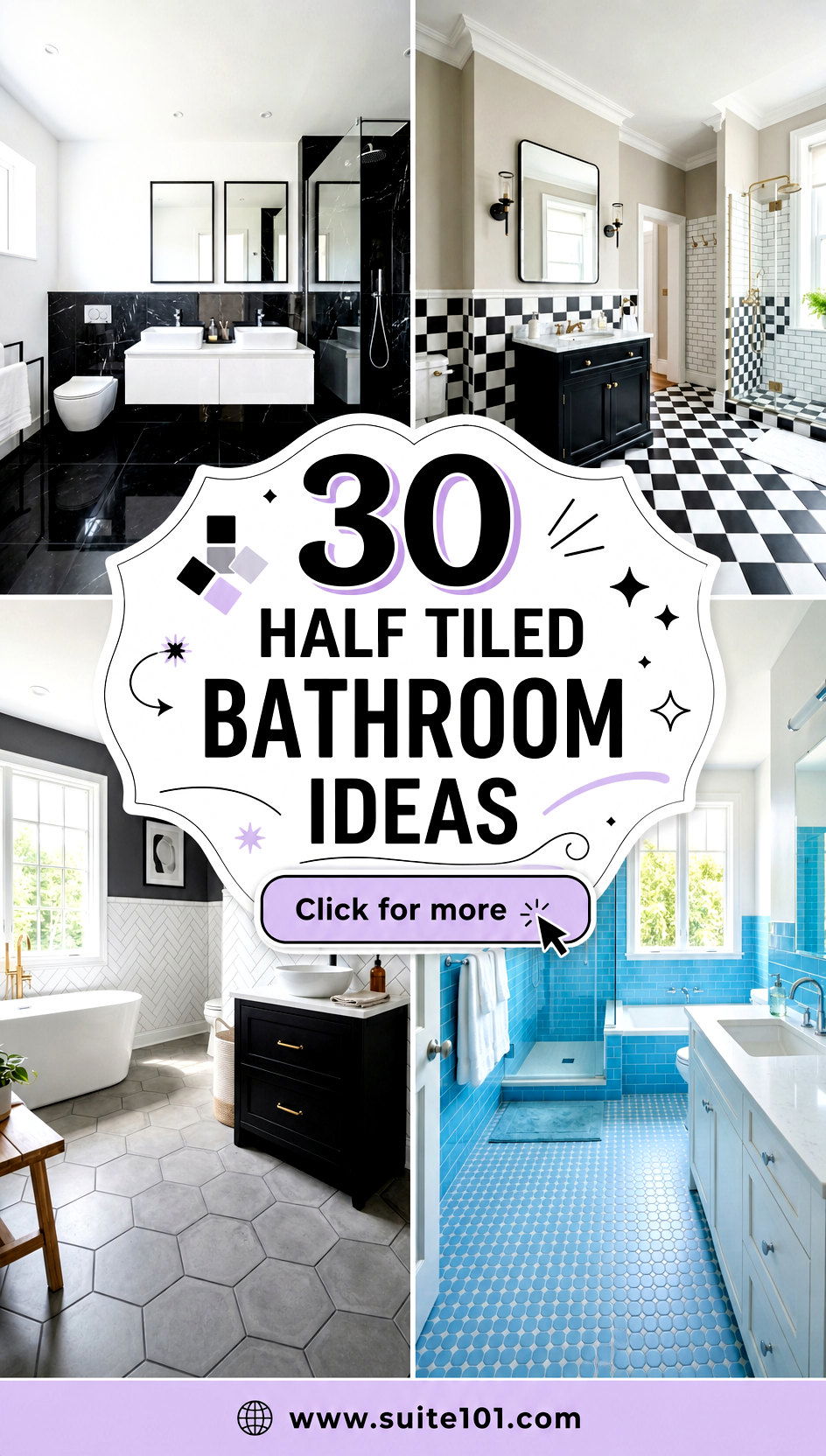 30 Half Tiled Bathroom Ideas for a Fresh Budget-Friendly Update - 30 Half Tiled Bathroom Ideas for a Fresh, Budget-Friendly Update