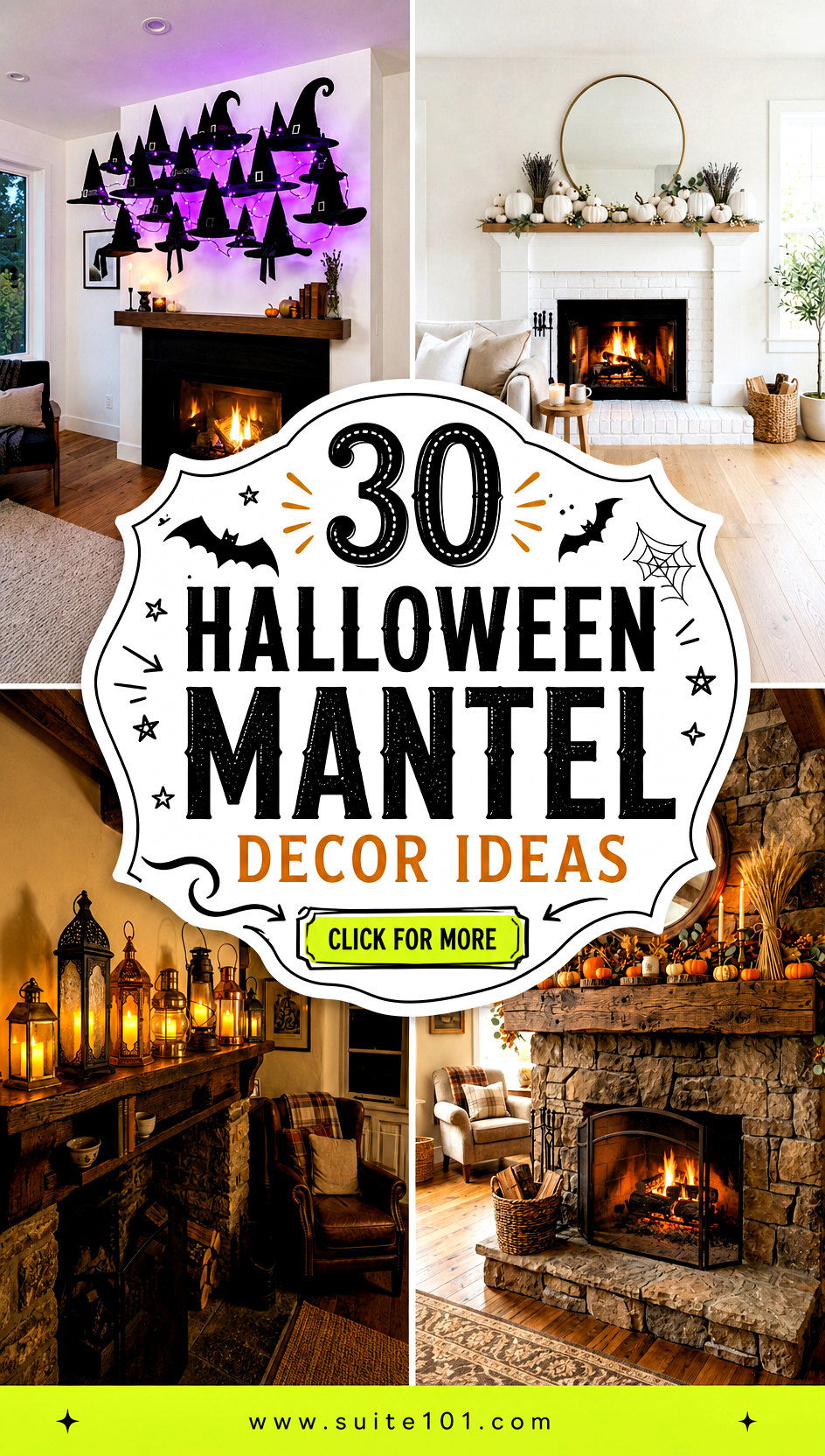 30 Halloween Mantel Decor Ideas for a Big Ghoulish Glow-Up - 30 Halloween Mantel Decor Ideas for a Big, Ghoulish Glow-Up