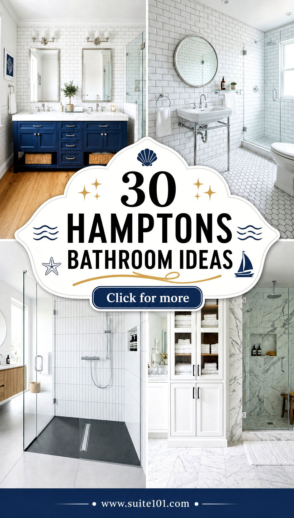 30 Hamptons Bathroom Ideas for a Bright Coastal-Style Refresh - 30 Hamptons Bathroom Ideas for a Bright, Coastal-Style Refresh