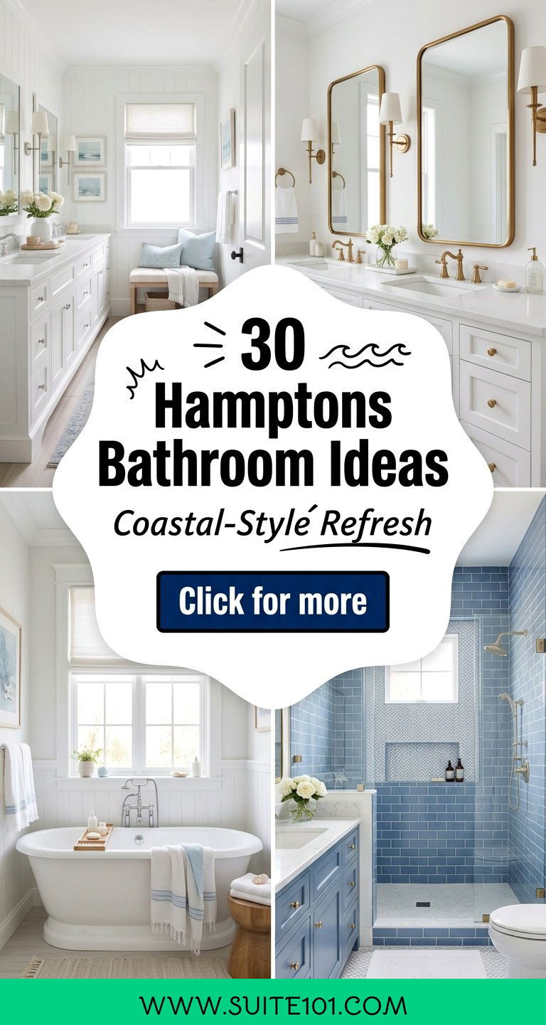 30 Hamptons Bathroom Ideas for a Bright Coastal-Style Refresh - 30 Hamptons Bathroom Ideas for a Bright, Coastal-Style Refresh