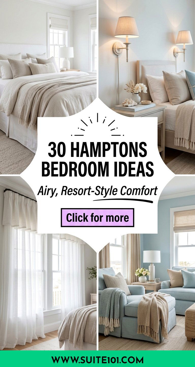 30 Hamptons bedroom ideas for Airy Resort-Style Comfort - 30 Hamptons bedroom ideas for Airy, Resort-Style Comfort