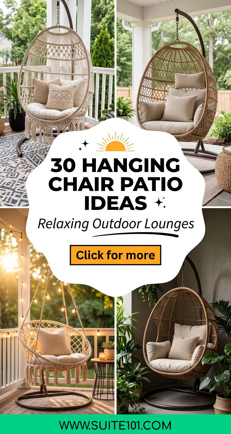 30 Hanging Chair Patio Ideas for Relaxing Outdoor Lounges - 30 Hanging Chair Patio Ideas for Relaxing Outdoor Lounges