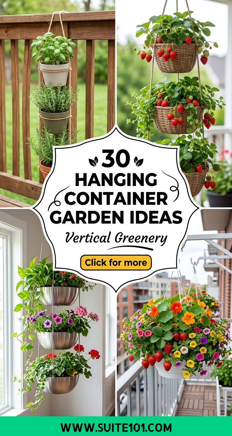 30 Hanging Container Garden Ideas for Vertical Greenery - 30 Hanging Container Garden Ideas for Vertical Greenery