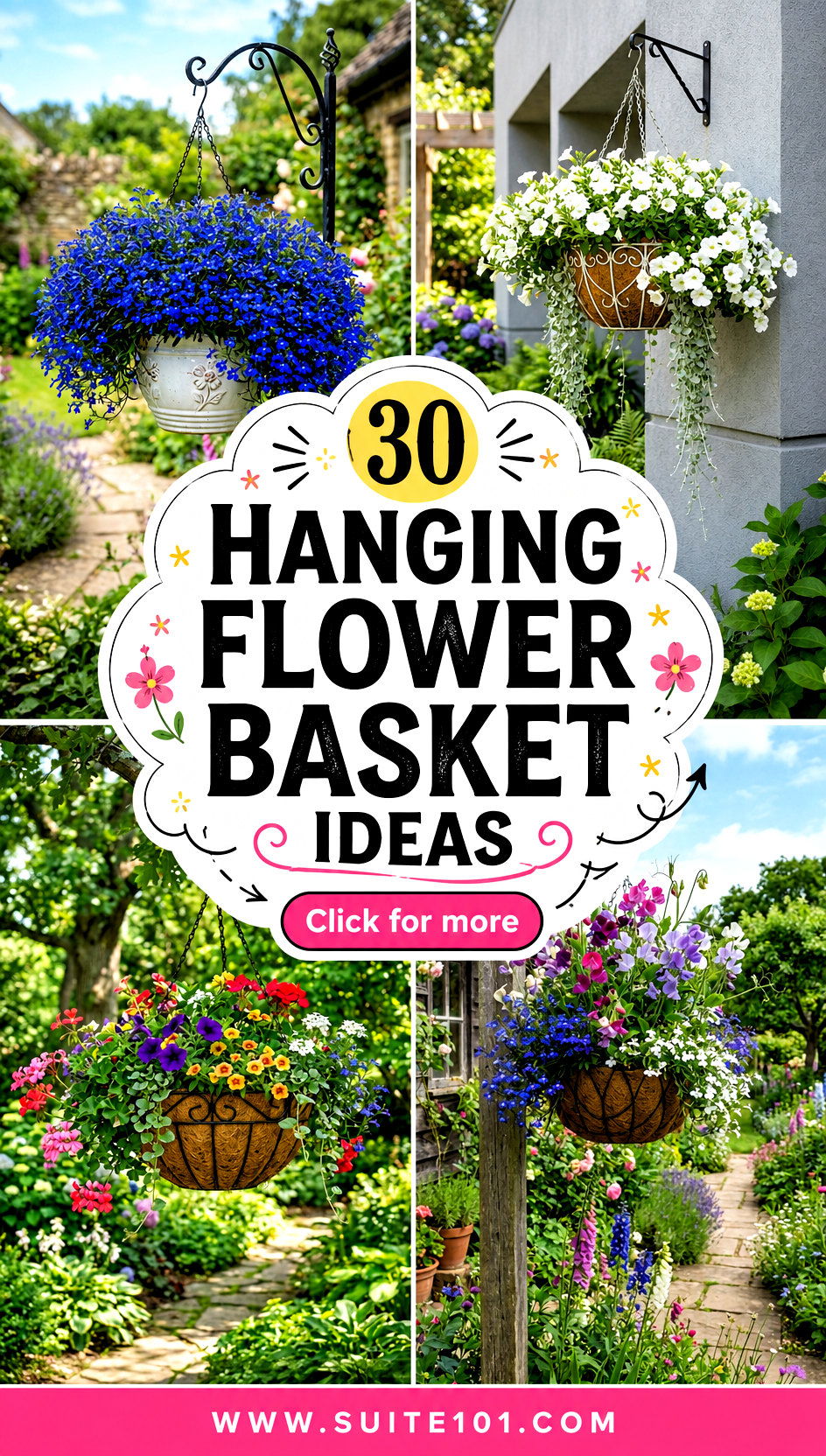 30 Hanging Flower Basket Ideas to Brighten Patios and Balconies - 30 Hanging Flower Basket Ideas to Brighten Patios and Balconies