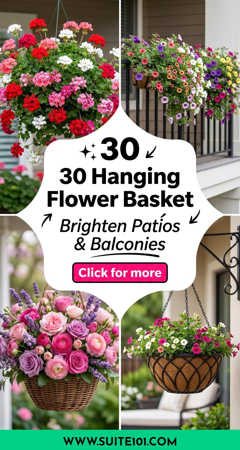 30 Hanging Flower Basket Ideas to Brighten Patios and Balconies - 30 Hanging Flower Basket Ideas to Brighten Patios and Balconies