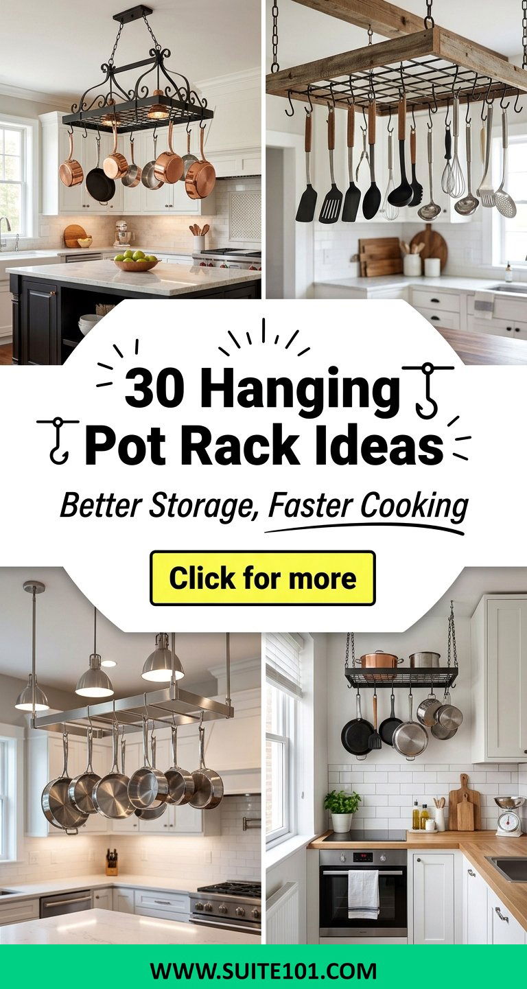 30 Hanging Pot Rack Ideas for Better Storage and Faster Cooking - 30 Hanging Pot Rack Ideas for Better Storage and Faster Cooking