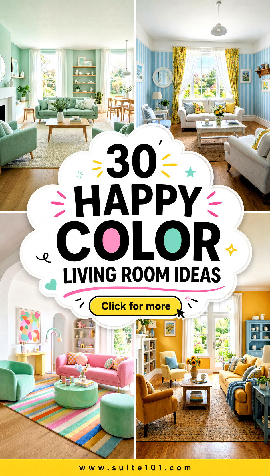 30 Happy Color Living Room Ideas to Energize Your Everyday - 30 Happy Color Living Room Ideas to Energize Your Everyday