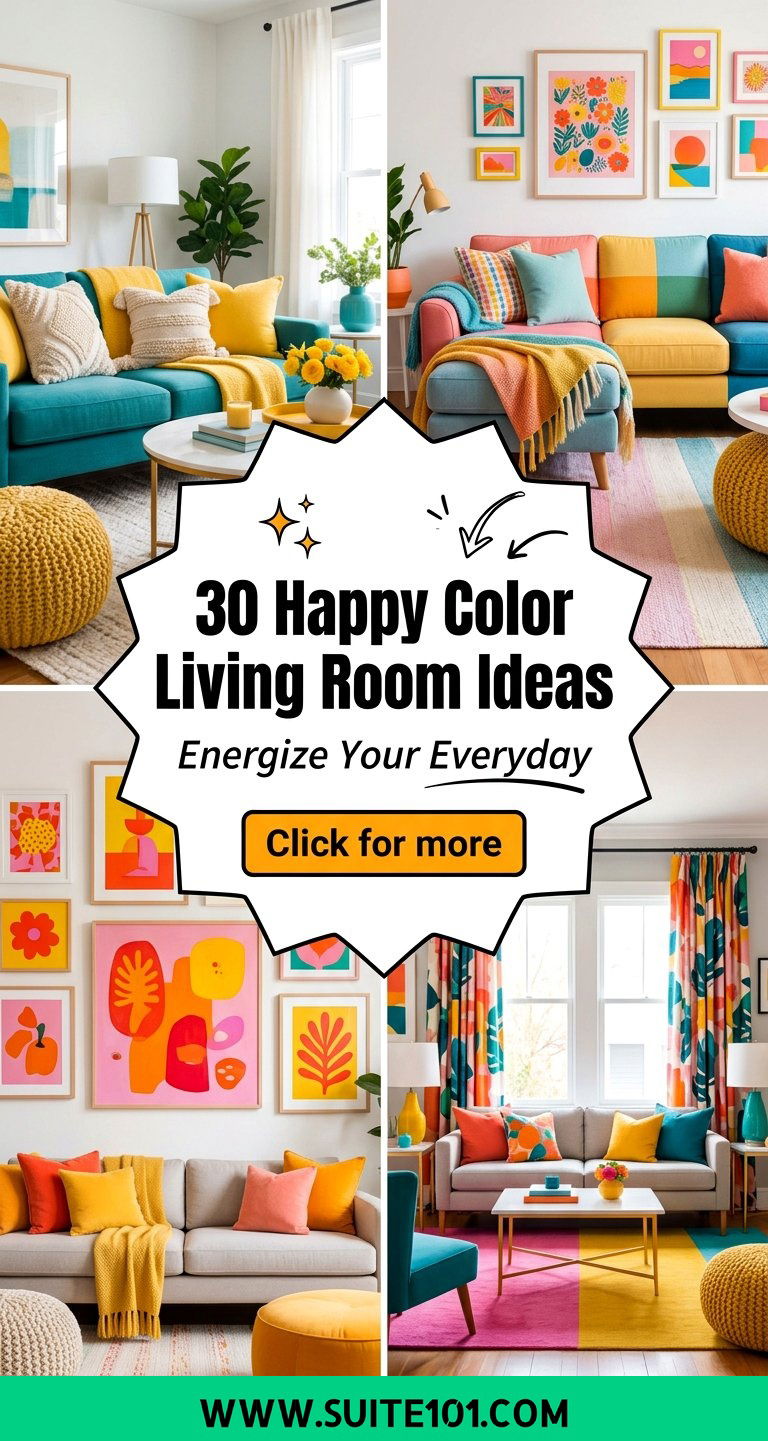 30 Happy Color Living Room Ideas to Energize Your Everyday - 30 Happy Color Living Room Ideas to Energize Your Everyday