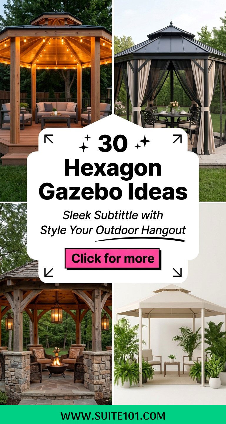 30 Hexagon Gazebo Ideas for a Stylish Outdoor Retreat Today - 30 Hexagon Gazebo Ideas for a Stylish Outdoor Retreat Today