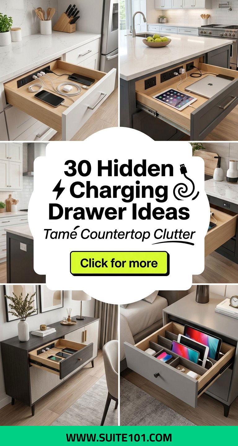 30 Hidden Charging Drawer Ideas to Tame Countertop Clutter - 30 Hidden Charging Drawer Ideas to Tame Countertop Clutter