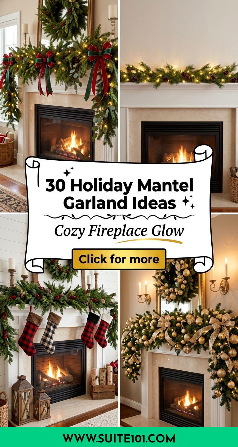 30 Holiday Mantel Garland Ideas for a Cozy Fireplace Glow - 30 Holiday Mantel Garland Ideas for a Cozy Fireplace Glow