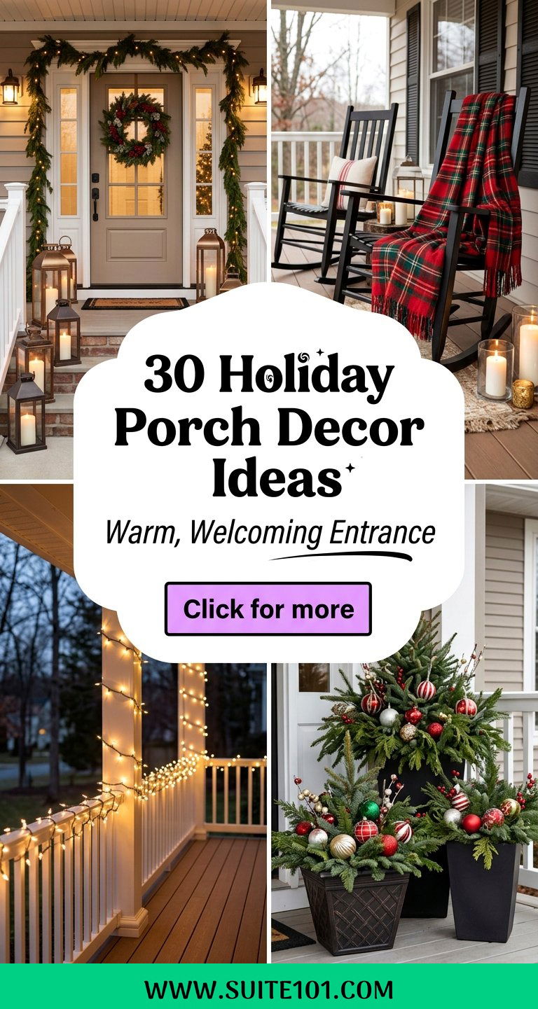 30 Holiday Porch Decor Ideas for a Warm Welcoming Entrance - 30 Holiday Porch Decor Ideas for a Warm, Welcoming Entrance