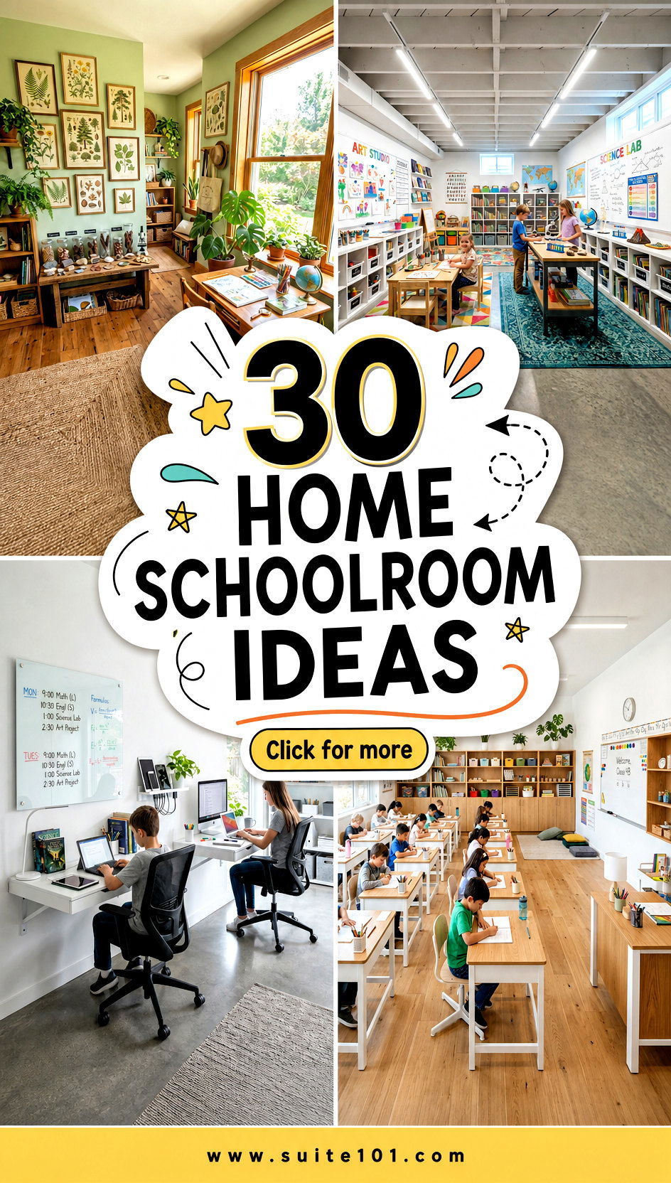 30 Home Schoolroom Ideas for Focused Learning at Home Every Day - 30 Home Schoolroom Ideas for Focused Learning at Home Every Day