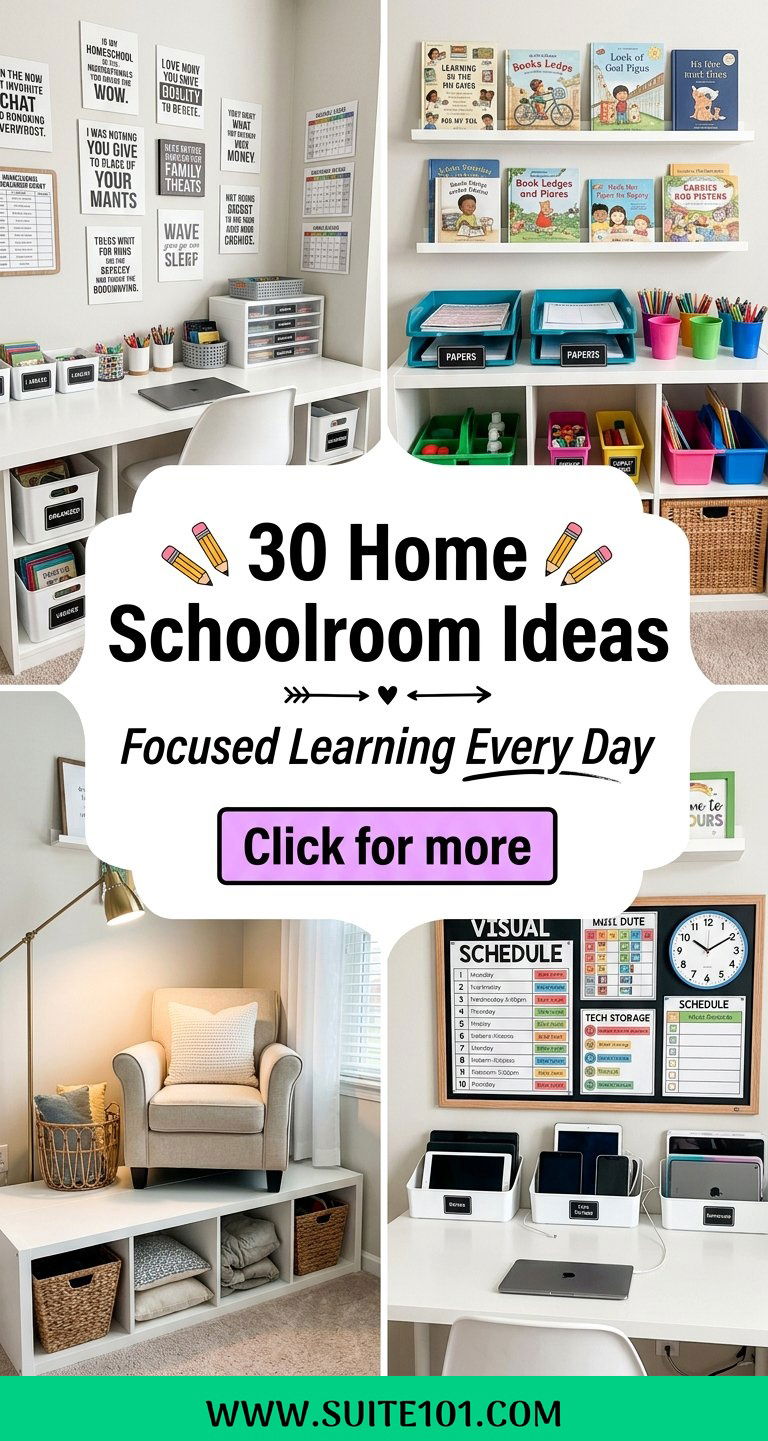 30 Home Schoolroom Ideas for Focused Learning at Home Every Day - 30 Home Schoolroom Ideas for Focused Learning at Home Every Day