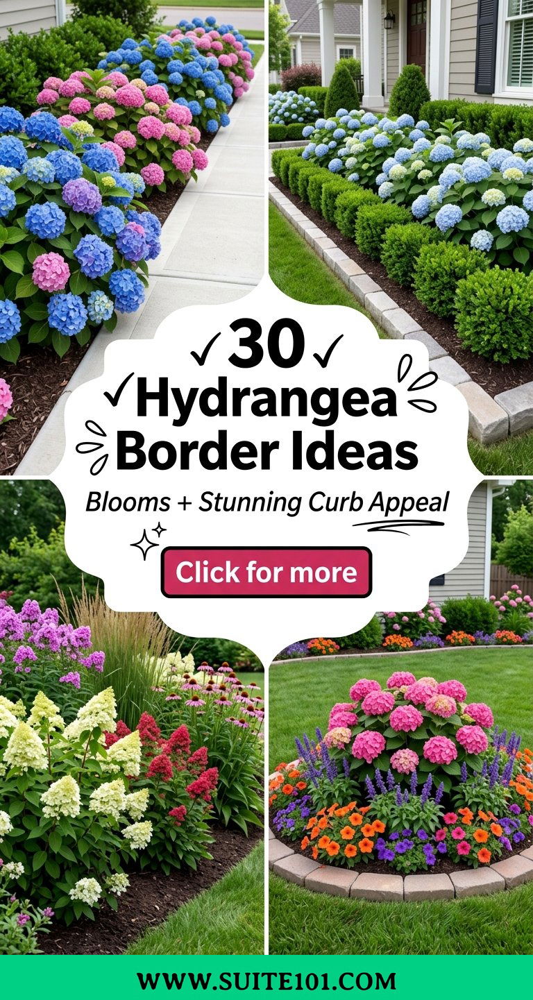 30 Hydrangea Border Ideas for Blooms and Stunning Curb Appeal - Suite 101