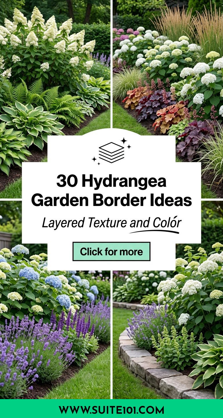 30 Hydrangea Garden Border Ideas for Layered Texture and Color - Suite 101