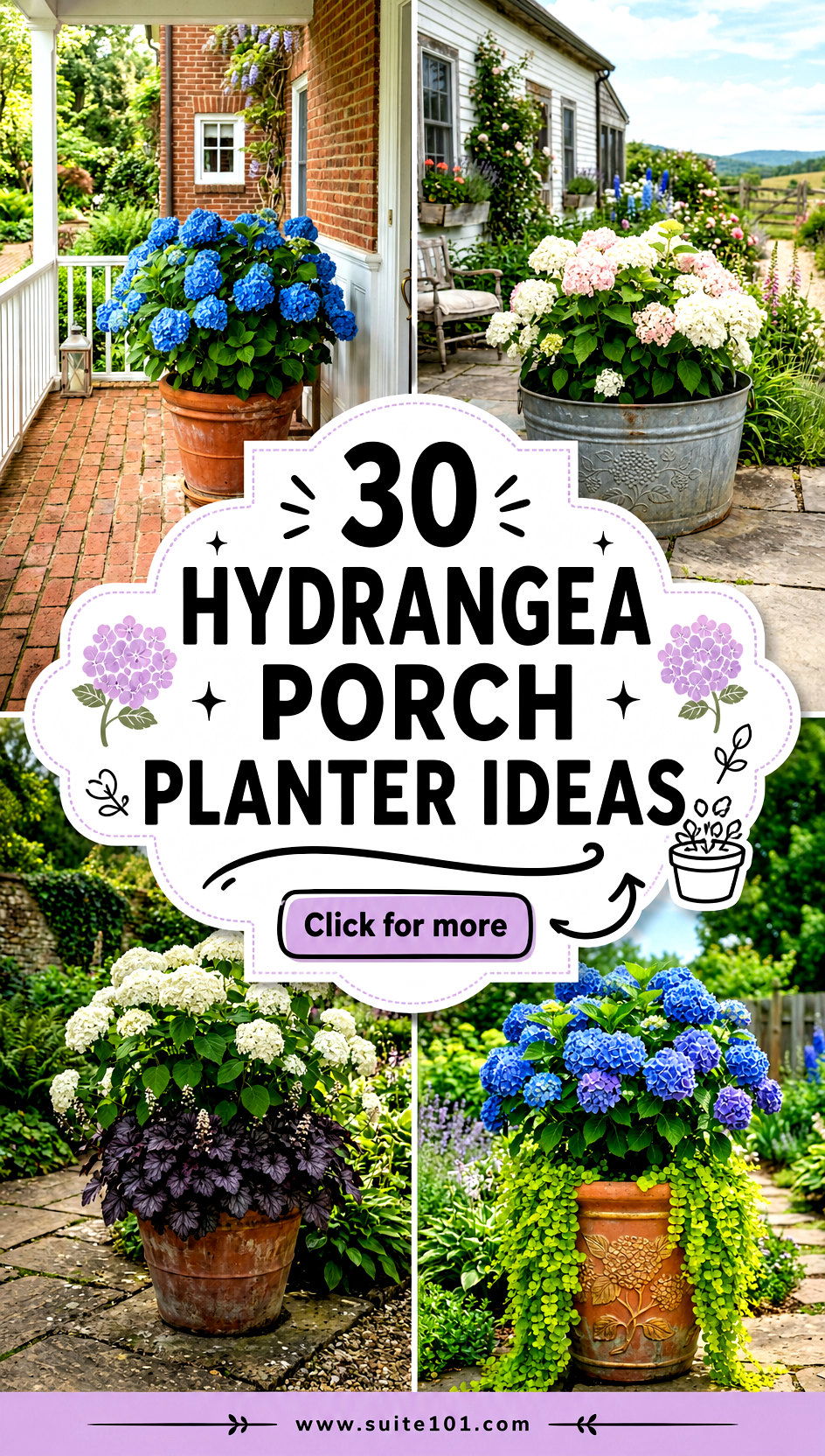 30 Hydrangea Porch Planter Ideas Colorful Charm at Your Door - 30 Hydrangea Porch Planter Ideas: Colorful Charm at Your Door