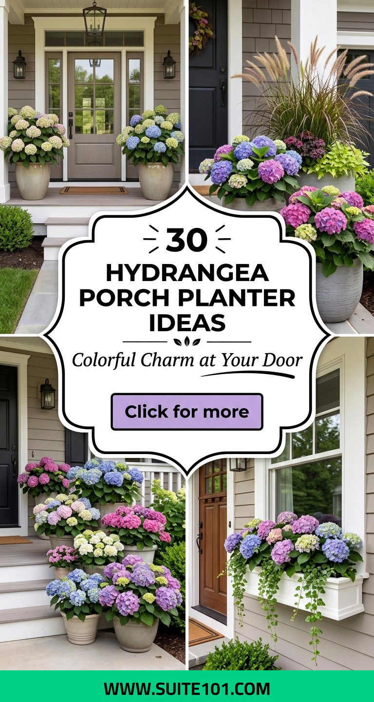 30 Hydrangea Porch Planter Ideas Colorful Charm at Your Door - 30 Hydrangea Porch Planter Ideas: Colorful Charm at Your Door