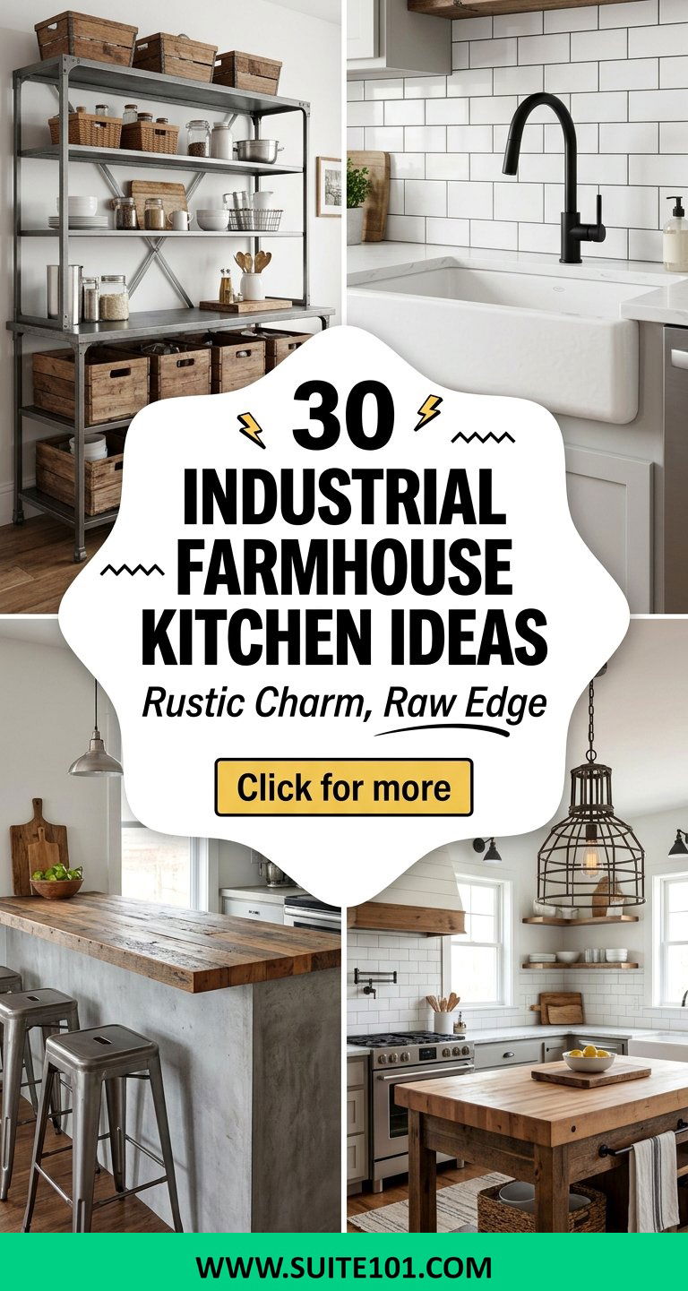 30 Industrial Farmhouse Kitchen Ideas with Rustic Charm - 30 Industrial Farmhouse Kitchen Ideas with Rustic Charm