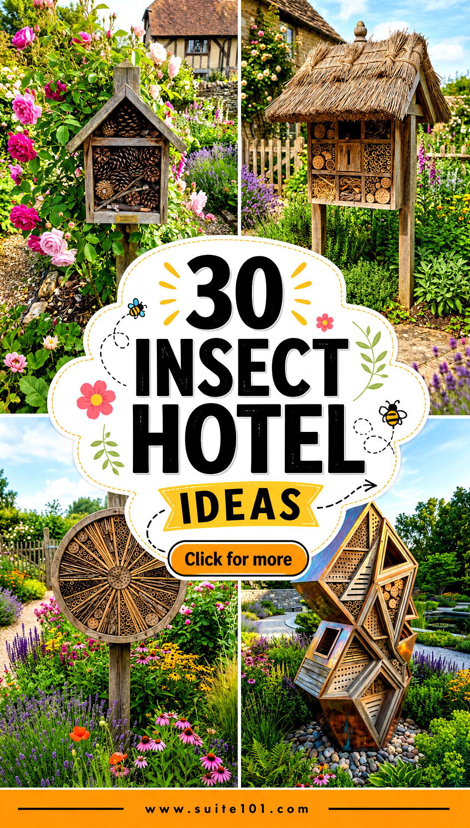 30 Insect Hotel Ideas to Attract Pollinators and Beneficial Bugs - 30 Insect Hotel Ideas to Attract Pollinators and Beneficial Bugs