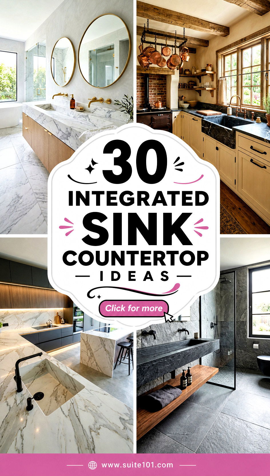 30 Integrated Sink Countertop Ideas for Sleek Easy-Clean Style - 30 Integrated Sink Countertop Ideas for Sleek, Easy-Clean Style