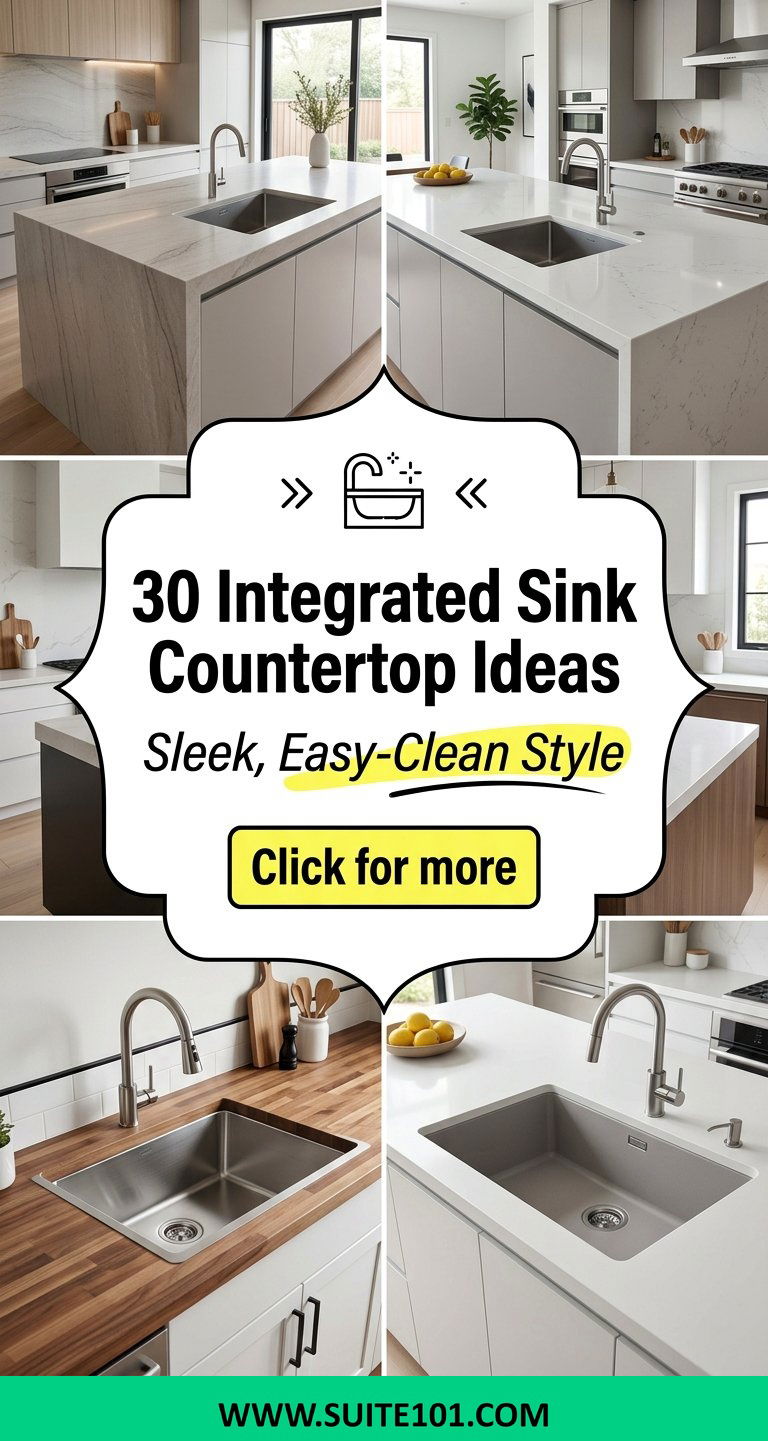 30 Integrated Sink Countertop Ideas for Sleek Easy-Clean Style - 30 Integrated Sink Countertop Ideas for Sleek, Easy-Clean Style