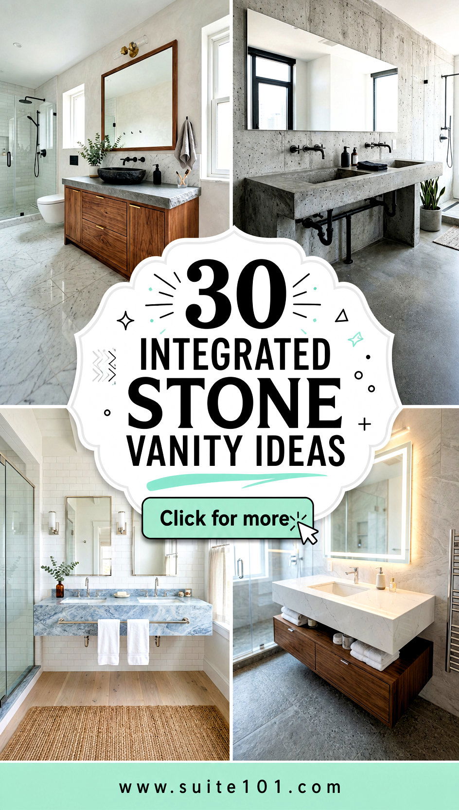 30 Integrated Stone Vanity Ideas For A Sleek Spa-Like Bathroom - 30 Integrated Stone Vanity Ideas For A Sleek, Spa-Like Bathroom