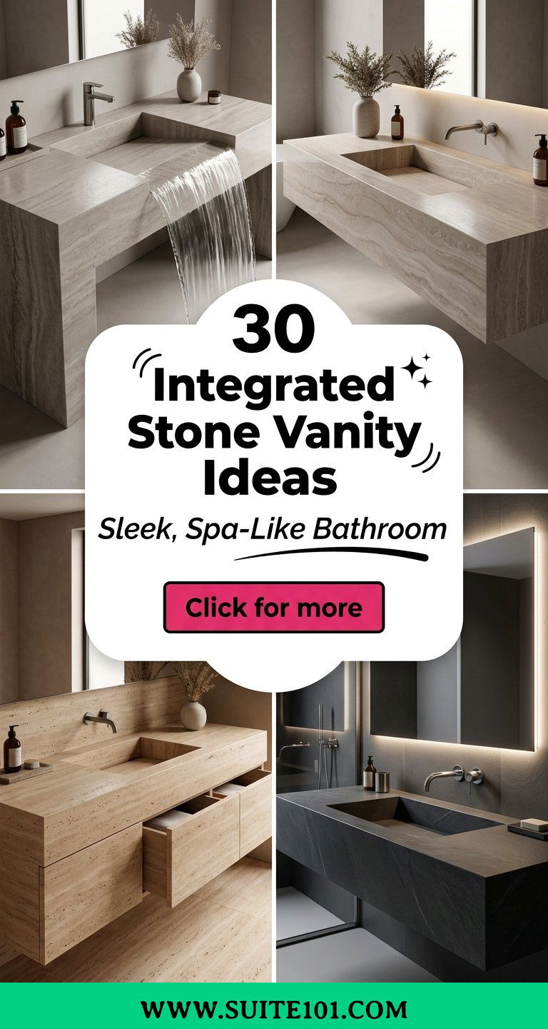 30 Integrated Stone Vanity Ideas For A Sleek Spa-Like Bathroom - 30 Integrated Stone Vanity Ideas For A Sleek, Spa-Like Bathroom