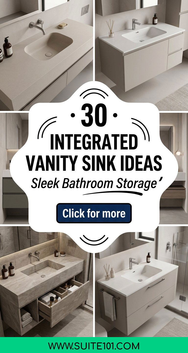 30 Integrated Vanity Sink Ideas For Sleek Bathroom Storage - 30 Integrated Vanity Sink Ideas For Sleek Bathroom Storage