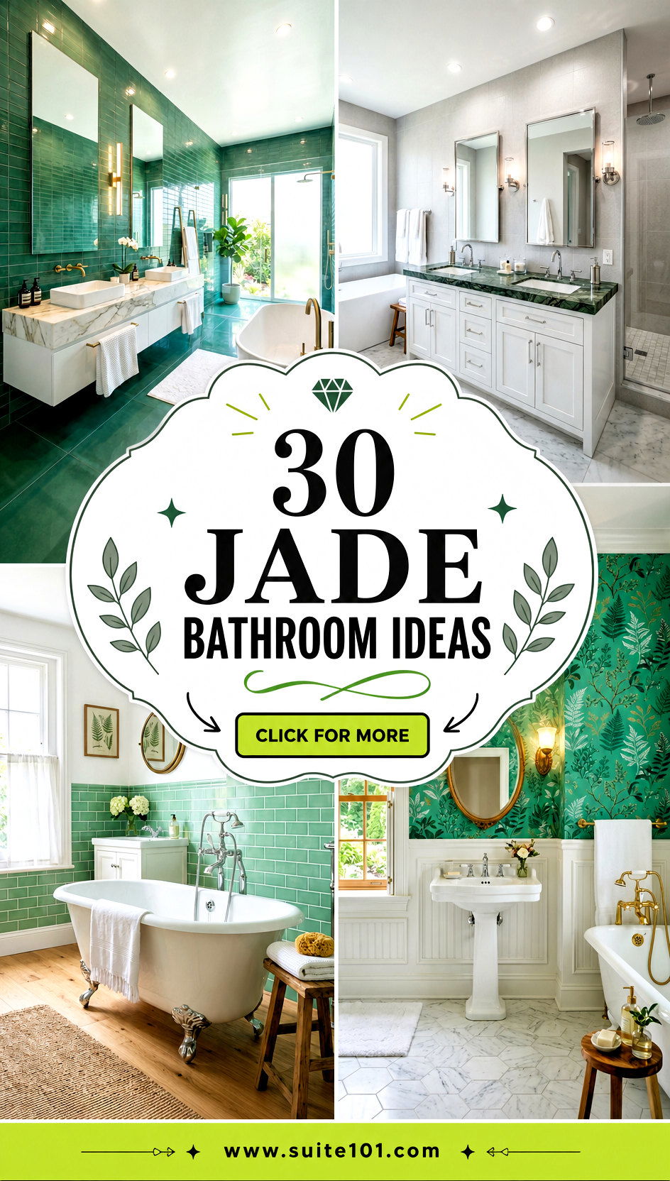 30 Jade Bathroom Ideas for a Fresh Luxe Spa Vibe Every Day - 30 Jade Bathroom Ideas for a Fresh, Luxe Spa Vibe Every Day