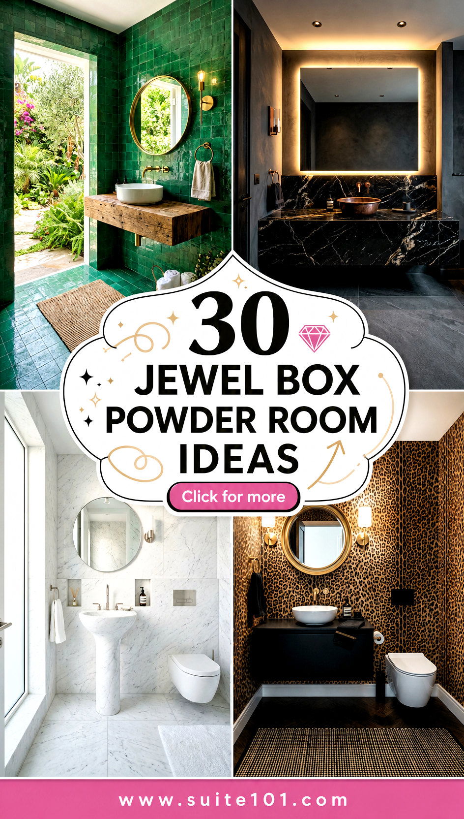 30 Jewel Box Powder Room Ideas for Big Glam on Any Budget - 30 Jewel Box Powder Room Ideas for Big Glam on Any Budget